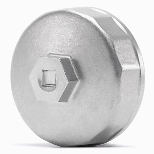 74mm 14Flutes Oil Filter Cap Wrench Removal Tool Socket Compatible with Mercedes Benz, Audi, Sprinter, VW, Porsche, Volkswagen, Mazda, Silver Heavy-Duty Aluminum - style: Aluminum