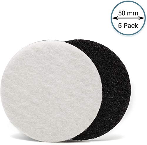 Glass Polish 2 inch (50mm) Pack of 5 Felt Polishing Pads for Polishing Glass, Plastic, Metal and Marble - GP11006 | For Cerium Oxide Glass Polishing, Scratch Removal, Plastic & Headlight Restoration, Metal Polishing & Clear Coat Finishing - style: 2" (5 P