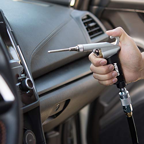 NEIKO 31121A High Flow Air Blow Gun | 3 Pc Pneumatic Air Nozzle | Dust Gun | Air Gun Compressor Accessories | ¼” - style: Extendable Air Blow Gun.