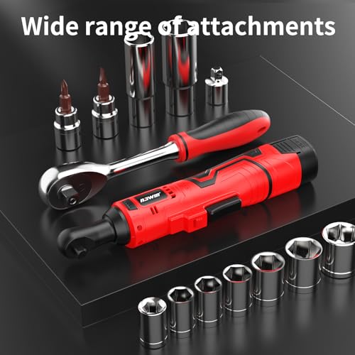 NAWIN 16.8V Electric Ratchet Wrench, 3/8" cordless ratchet with 2 Batteries, 40 Ft-lbs, Ultimate Mechanic Tool Set, Ratchet Wrench, Power Ratchet Tool Kit (16.8V 3/8" Cordless Ratchet)