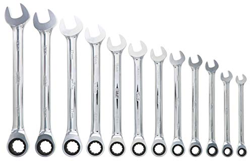 Combination Metric Ratchet Wrenches, 12 Piece