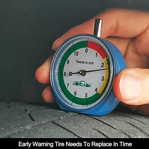 GODESON 88703 Dial Tire Tread Depth Gauge in MM,Professional for Motorcycle, Car,Truck and Bus - size: 1 Pack, style: MM