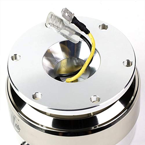 NRG (SRK-200) Silver Shinny Body Aluminum GEN 2.0 Racing Performance Steering Wheel Quick Release Adapter Fit 2-Way 6-Hole Pattern Design - color: Silver