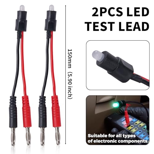 Multimeter Test Lead Kit, Piercing Probes, 4mm Plug Test Strips, Large Alligator Clips, Etc., Suitable for Multimeter and Voltmeter Testing and Electronic Repair(13 Pack) - size: 13 Pcs Kit