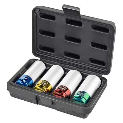 Titan 21095 4-Piece 1/2-Inch Drive Non-marring Impact Deep Lug Nut Socket Set - size: 4pc Set