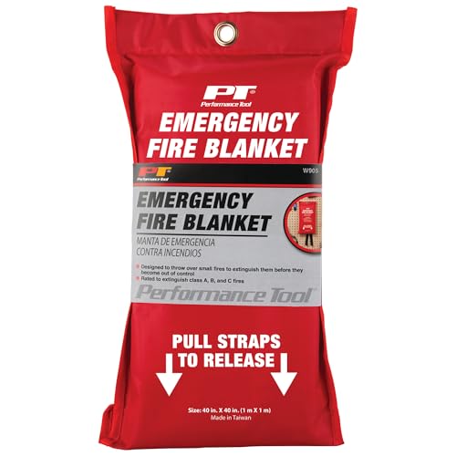 Performance Tool W905 Emergency Fire Blanket, for Class A, B and C Fires, for Shops, Homes, Cars and RVs - style: Emergency Fire Blanket