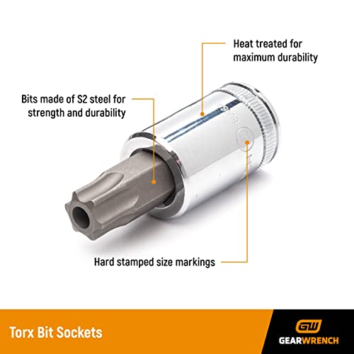 GEARWRENCH 1/4" & 3/8" Drive Torx Bit Socket Set 10 Pc.- 80722 - size: 1/4" & 3/8" Drive, style: 10 Pc Torx Bit Socket Set