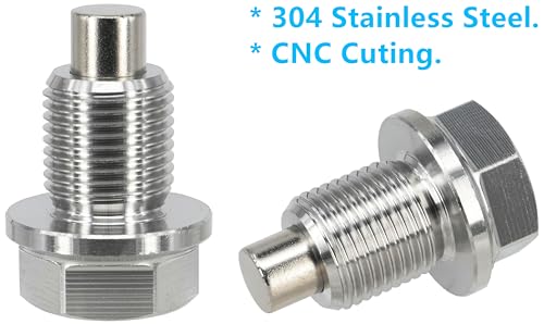 1PC M14x1.25 Stainless Steel Magnetic Oil Drain Plug Fit Suzuki Motorcycles Textron Off Road Arctic Cat Wildcat ATV UTV Ford Super Duty International Harvester, Replace F4TZ-6730-A DP015 - size: M14x1.25