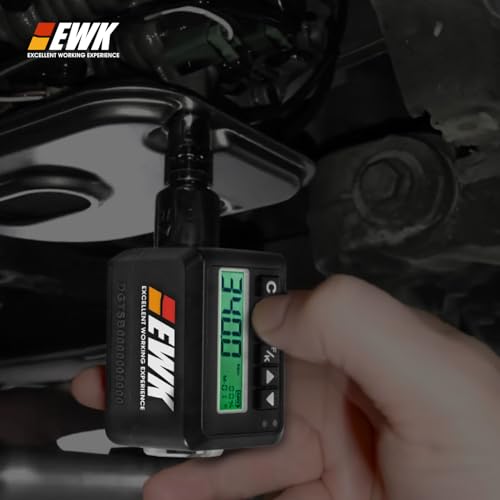 EWK 1/2-inch Drive Digital Torque Adapter 12.5–250 ft-lbs (17–340 Nm), Heavy Duty Electronic Torque Wrench Adapter for 1/2" Ratchets, LED Display and Buzzer Alert, Torque Tester and Calibration Tool