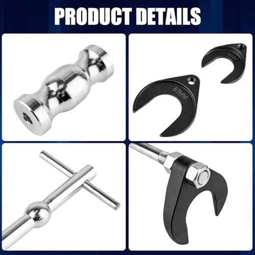 Clatoon Inner CV Axle Puller Tool with 5/8"-18 Slide Hammer | Axle Removal Tool with 63mm 48mm CV Joint Fork Adapter, Puller Set for Front Wheel Drive Bearing Joint Extraction