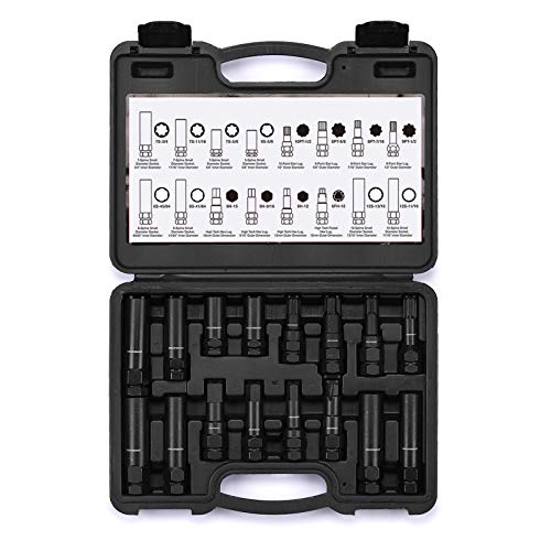 MIXPOWER 16-Piece Locking Lug Nut Master Key Set of Spline Star and Hex Style Keys, Wheel Lock Removal Kit, Thin-Walled and Long Lug Keys to Prevent Damage to Wheels Double-Hex Heads - size: 16PCS