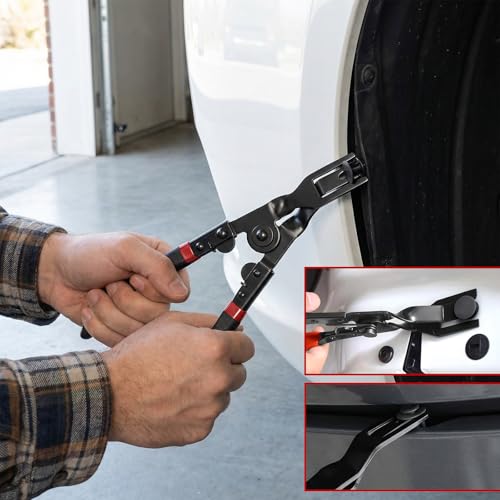 Car Panel Clip Removal Pliers, Auto Door Car Upholstery Trim Clip Removal Tool with Non-Slip Handle, Professional Automotive Fastener Push Pin Pry Pliers for SUV Sedan Lorries