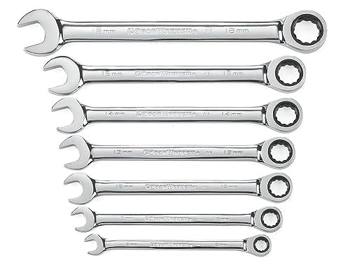 GEARWRENCH 7 Pc. 12 Pt. Ratcheting Combination Wrench Set, Metric - 9417 - size: GearWrench 9417, style: 7 Piece Metric