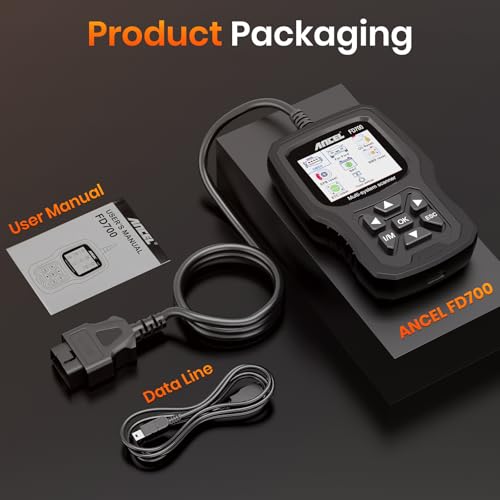 ANCEL FD700 Ford Lincoln Mercury OBD2 Scanner, Full System Automotive Car Code Reader with All Functions, Including Battery Registration ABS SRS SAS BMS Oil Reset TPMS Engine IQA EPB Regen - color: black