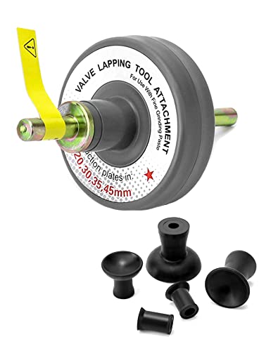 QWORK Valve Lapping Tool Kit, Universal Valve Lapping Attachment Tool for Grinding Small Engine, 5 Suction Plates, 1000rpm to 1250rpm
