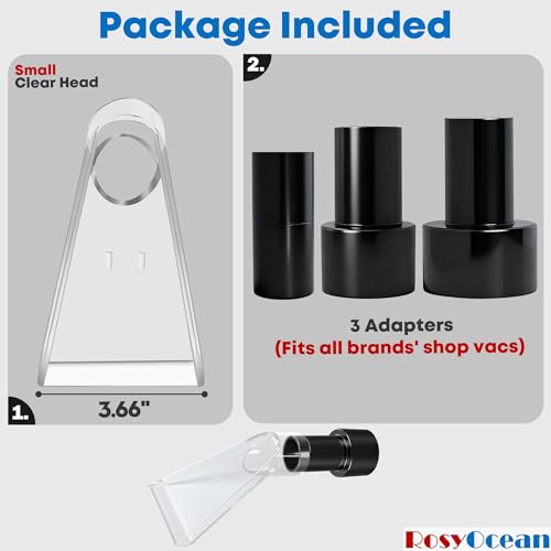 Universal Compatible with All Shop Vacs Extractor Attachment with 2-1/2" & 1-7/8" & 1-1/4" Adapters Auto Detailing Vacuum Cleaner Extraction Accessories for Upholstery & Carpet Cleaning - size: Small