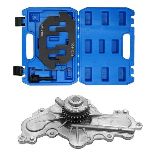 90738S Timing Chain Kit with Water Pump Fit for Ford Explorer Edge Taurus 3.5 3.7, for Lincoln MKX MKZ 3.5L 3.7L 2011-2017, Camshaft Holding Tool with Timing Alignment Holder Tool