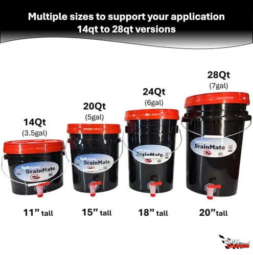 Spill-Less DrainMate™ 20 Quart Oil Drain Pan/Container - Made in USA