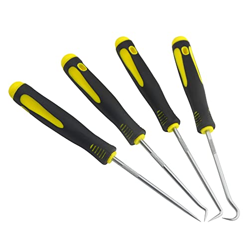 9 PCS Pick and Hook Set with Scraper for Automotive and Electronic Tool, Yellow or Red, Random Color