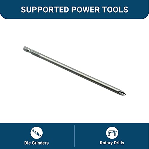 Benchmark Abrasives 1/4 Inch Hex Anti Slip Phillips Insert Screw Head Screwdriver Bits, Rotary Drill Bits for Repairing Electronics, Automotive Parts, Furniture (50 Pack) - (PH2 x 6") - size: PH2 x 6"