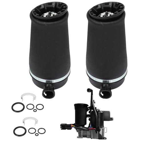 Rear Air Suspension Spring and Air Suspension Compressor Pump fit for Ford for Expedition 97-02, for Lincoln for Navigator 98-02, 3U2Z5580KA Air Suspension Shock Absorber Spring Strut Kit Set of 3