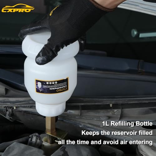 24PCS Brake Bleeder Kit, Vacuum Brake Bleeder Kit | 2L Brake Fluid Extractor and 1L Refilling Bottle, Pressure Clutch Bleeder Kit with 19 Adapters