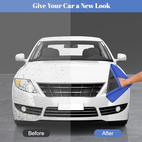 Clay Towel 2 Pack 12 x 12 Inch, Clay Bar Towel for Auto Detailing Microfiber Car Cloth Cleaner Automotive for Car Detailing - color: Blue