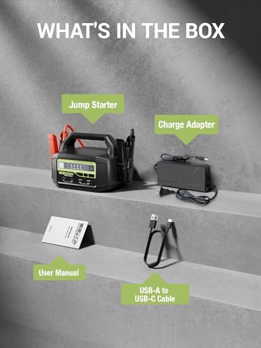 YESPER 12V/24V Car Jump Starter, 6000A Peak 5.1 lbs Portable Jump Starter Battery Pack Quick Charge with AC Adapter 36400mAh Battery Booster Pack (Up to All Gas/Diesel Engine) Jumper Box