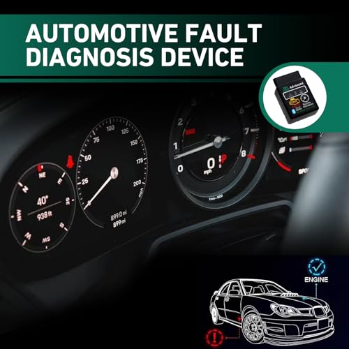 Car OBD2 Bluetooth Diagnostic Tool, Vehicle Code Monitoring Scanner, Fault Code Reset Clear Tools, Universal for iOS & Android & Windows (Black)