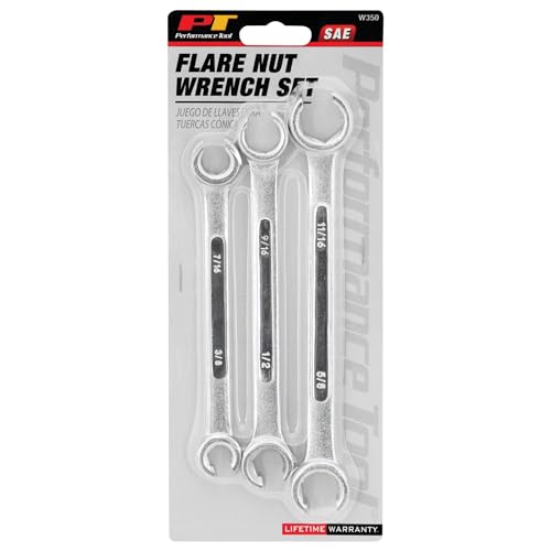 Performance Tool W350 Sae Flare Nut Wrench Set, 3-Piece - size: 3pc SAE Flare Nut Wrench Set