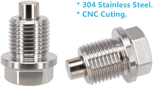 1PC M16x1.5 Stainless Steel Magnetic Oil Drain Plug Fit Subaru Ascent BRZ WRX Forester Impreza Legacy Outback Crosstrek Mini Cooper John Deere Aprilia Replace 32195AA020 DP009 803916010 Washer - size: M16x1.5