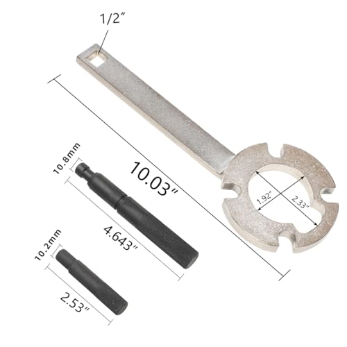 DPTOOL Crankshaft Pulley Holding Tool Holder Wrench Compatible with Volvo C30 C70 S40 S60 S70 S80 V40 V50 V70 XC70 XC90 2.0L 2.4L 2.5L 5 Cyl Diesel Engine Replace 999-5433 303-1179 999-7005 999-7007