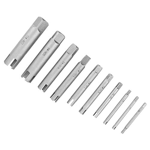 10Pcs/Set Steel Broken Head Taps Stripped Screw Remover Kit Tap Extractor Set (#C 656g/23.1oz)