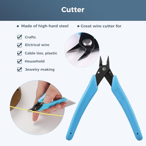 Sovol 3D Printer Tools Kit, 17Pcs 3D Printer Accessories with L-Size Extruder Nozzle Cleaning Tool, 0.4mm Nozzle Cleaning Parts, Multifunctional Wrench, MK8 Socket Wrench; Bent Tip Tweezer and Cutter - style: 17 Pcs