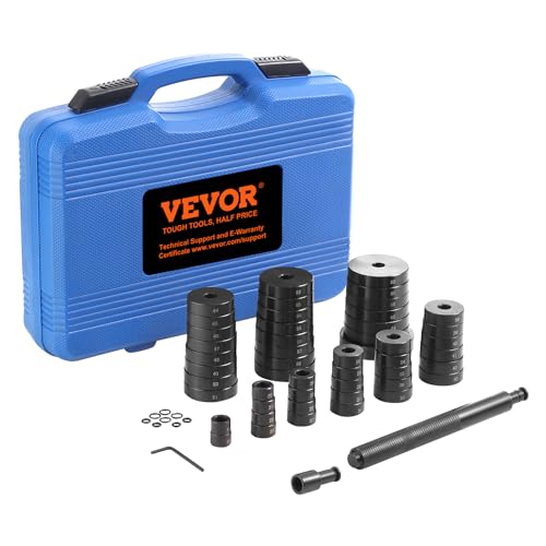 VEVOR 52PCS Custom Bushing Bearing & Seal Driver Set, Transmission Wheel Axle Bearing Race, Seal Driver Installer Remover, 18-65mm & 74mm Metric Discs Bush Removal Puller Bearing Press Tool Kit - style: 52 Piece