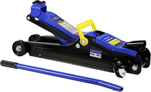 2 Ton Low Profile Floor Jack, Heavy Duty With Single Piston Quick Lift Pump, Steel Car Jack Adjustable Height 3.3"-15.2", Hydraulic Trolley 4000 LBS Capacity, Blue - color: Blue - 2 Ton(Single Pump), Lift 3.3"-15.2"