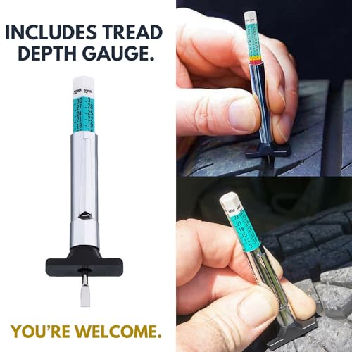 Tire Lube Brush, 3-Pack Tire Mounting Swabs with Tread Depth Gauge | Shop-grade build, fits lube buckets, tread depth gauge included