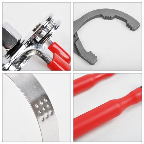 7PCS Oil Filter Wrench Set, Oil Filter Removal Tool with 2-3/4" - 5-1/4", 9" & 12" Adjustable Oil Filter Pliers and Adjustable 3-Jaw Oil Filter Wrench