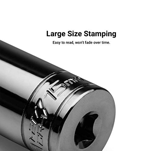 Capri Tools 18 mm Shallow Socket, 3/8-Inch Drive, 6-Point, Metric - size: 18 mm