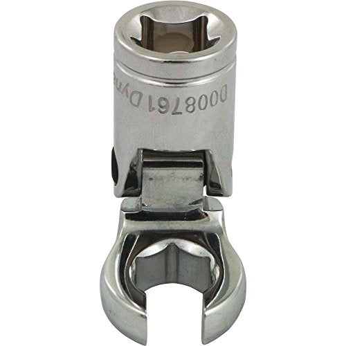 Dynamic Tools D008761 3/8" Drive Metric 11mm Flex Head with Crow Foot Flare Nut Socket, Chrome Finish - size: 11 mm