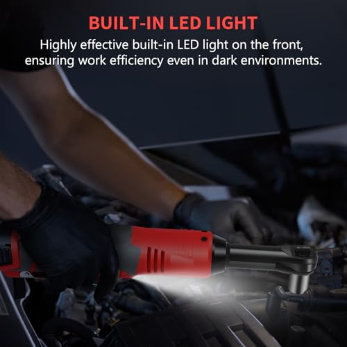 Cordless Electric Ratchet Wrench Set, 3/8" Electric Ratchet Wrench, 18V Power Ratchet Tool Kit With 2 PCS 2000mAh Lithium-Ion Battery, 7 Sockets And Fast Charger