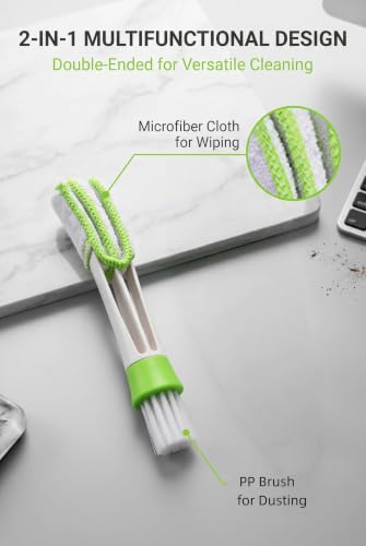 3 PCS Car Vent Cleaner, Double Ended Soft Bristle Air Conditioner Duster Brush, Deep Cleaning Tool for Automotive Dashboard Window Blinds Keyboard Fans