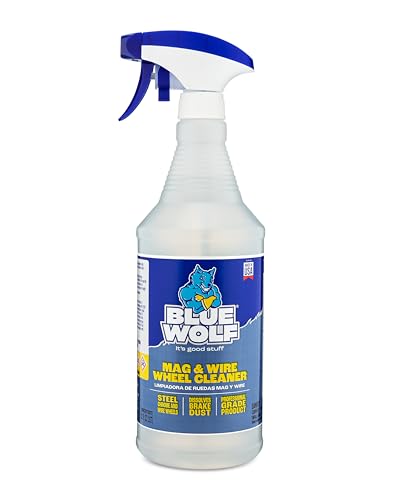 Blue Wolf Mag & Wheel Cleaner Spray – Heavy Duty Tire & Rim Cleaner, Removes Brake Dust, Grease & Road Grime, Restores Shine, Fast-Acting Formula for Deep Cleaning & Protection – 32 oz