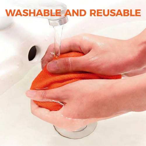 XINDELL 5 Pack Windshield Cleaner Microfiber Pads – Replacement Heads Cover for Xindell Tools. Washable & Reusable 5.7" W Triangle Pads (Red). Fits Window Reach Tool - Handle Not Included - color: Crimson Orange