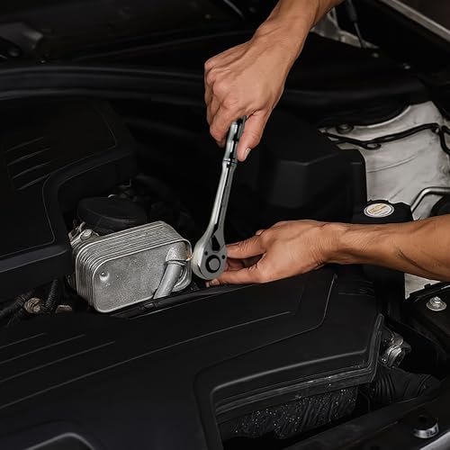 KOOPOOL 3-Piece Ratchet Set, 1/4", 3/8", 1/2" Drive | 72-Tooth, Quick Release, Reversible Socket Wrench, Chrome Alloy