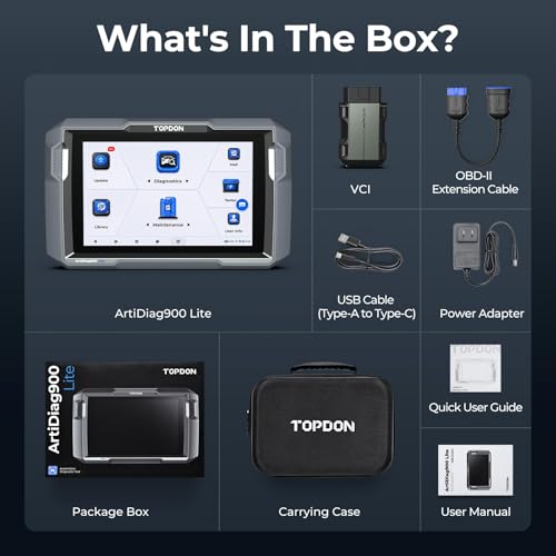 TOPDON OBD2 Scanner, ArtiDiag900 Lite Bi-Directional Diagnostic Tool, All System Automotive Scanner with 8 Reset Services, FCA AutoAuth & CAN-FD, Wireless Car Diagnostic Tool with 8" Large Screen