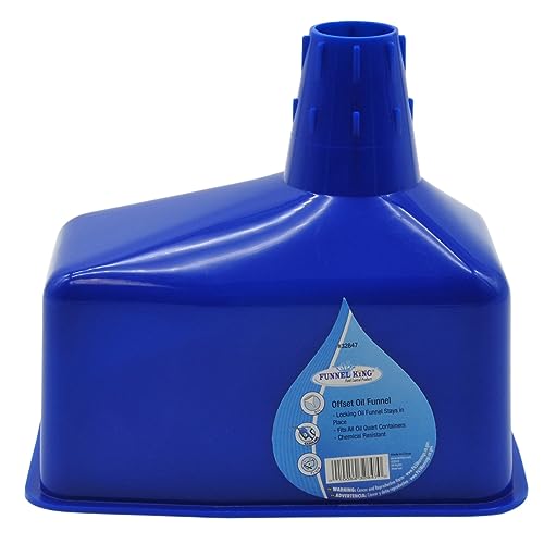 Funnel King Offset Oil Funnel, Blue, 1.75 Pint, 6.2 x 3.8 x 5.6 Inches - size: 1 Count (Pack of 1)