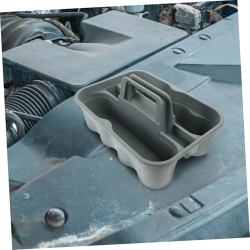 Portable Cleaning Supplies Organizer Basket with Handle Plastic Tool Tote for Car Detailing and Home Use Lightweight Storage Bin for