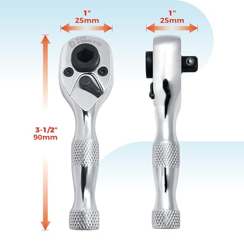 Der Erwachte 1/4-Inch Stubby Ratchet Wrench, Mini Ratchet Wrench | Socket&Bit Driver, 72-Tooth, Chrome Alloy Made, Chrome Plated Finish - size: 1/4 Double-headed ratchet