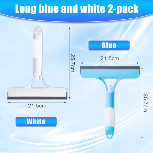 3 in 1 Window Cleaning Scraper,New 3 in 1 Window Cleaner,Squeegee and Scrubber with Spray, for Windows, Walls,Car Windshields, Bathrooms, Kitchens, All-Purpose Window Cleaner Tool (White/Blue) - color: White+blue